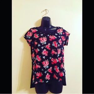 Floral High Low Tee